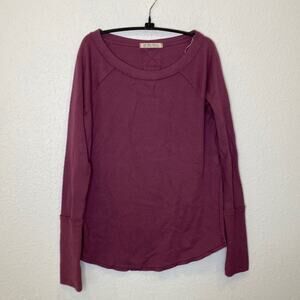 We The Free Free People Long Sleeve Thermal Pullover EUC Sz Sm Boho Stretch